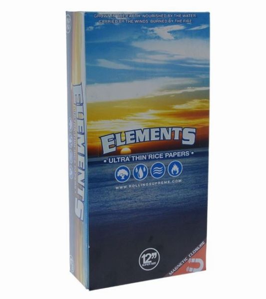Elements Ultra Thin Rice Papers - Super Size - 12" - Box of 22 - Vape wholesale supplies